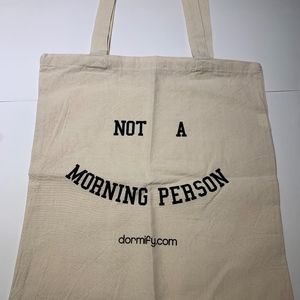 Dormify "Not a Morning Person" Canvas Tote